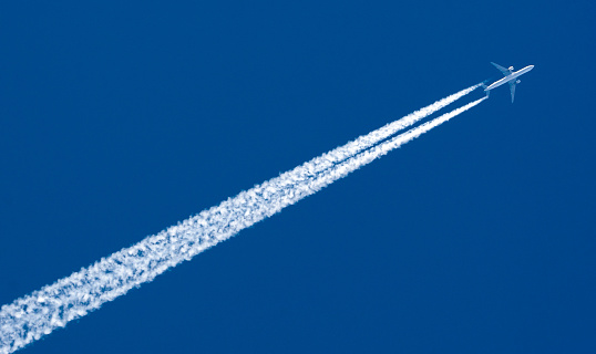 A file photo of contrails