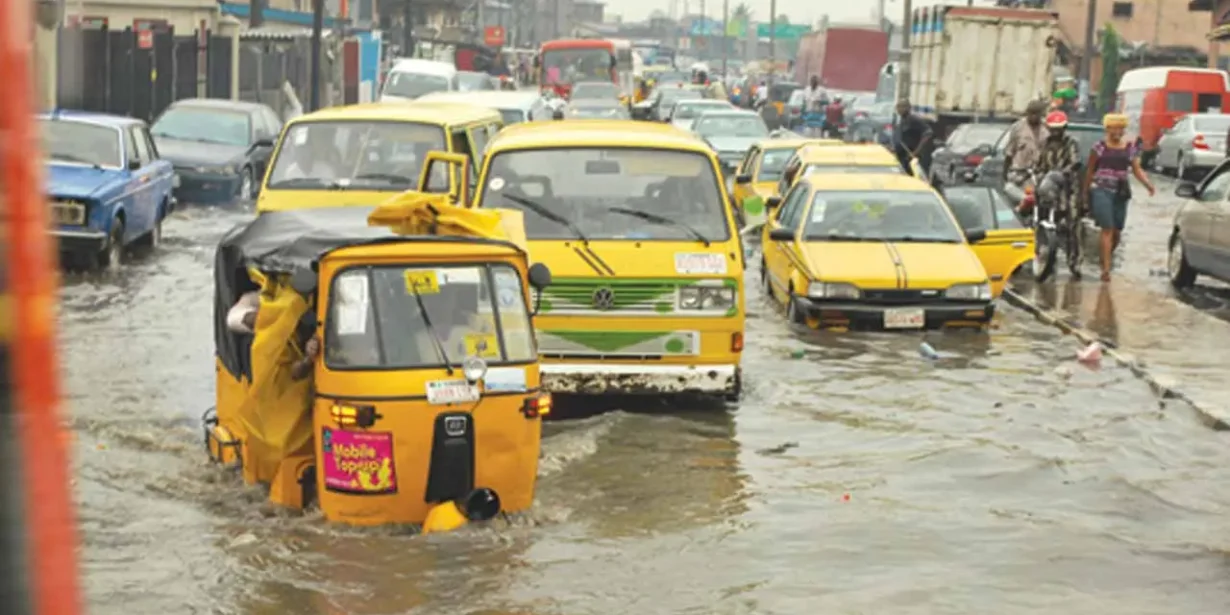 flooding in Lagos caused by heavy rainfall